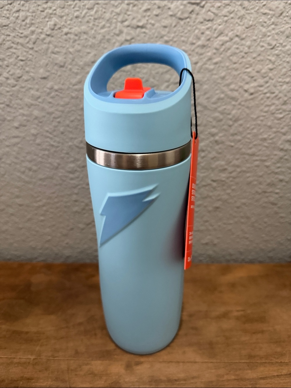 Gatorade Blue Stainless Travel Bottle with Orange Accent 22oz